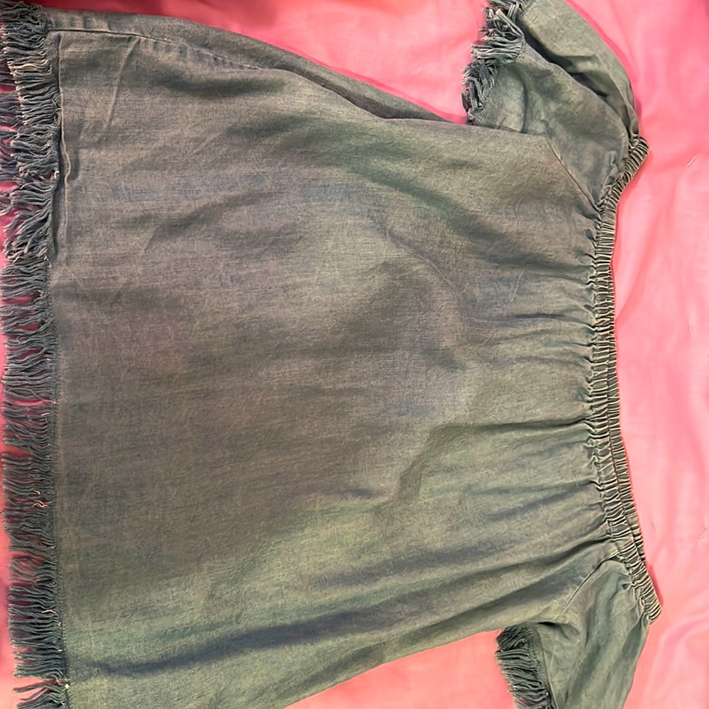 Off the Shoulder Jean Blouse